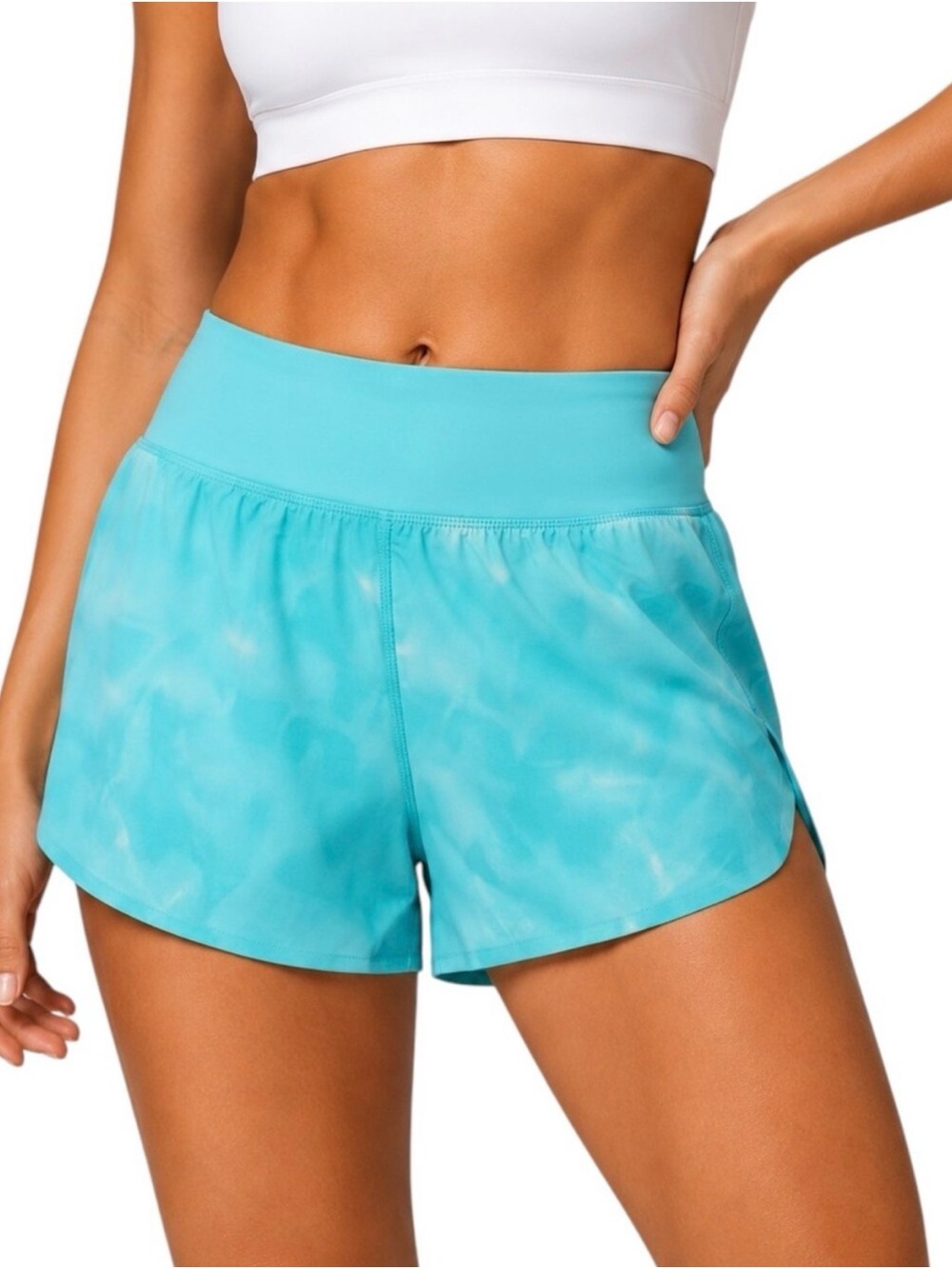 Athleta Run With It Short 3.5" Teal Blue XS Lined Pickleball Running Shorts
